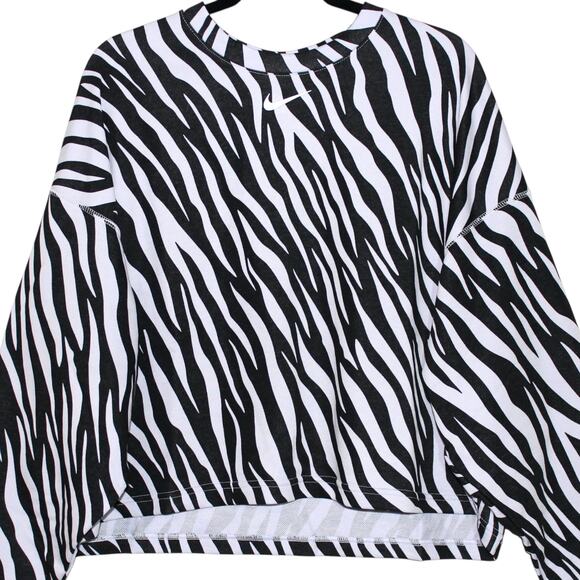 Nike Sportswear Icon Clash Women's Crew Sweatshirt Purple Black Zebra Print NWT - Picture 6 of 10